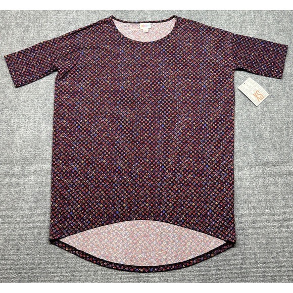 LulaRoe Irma Top Tunic Womens XS Multicolor Geometric Round Neck Short Sleeve - Picture 1 of 9